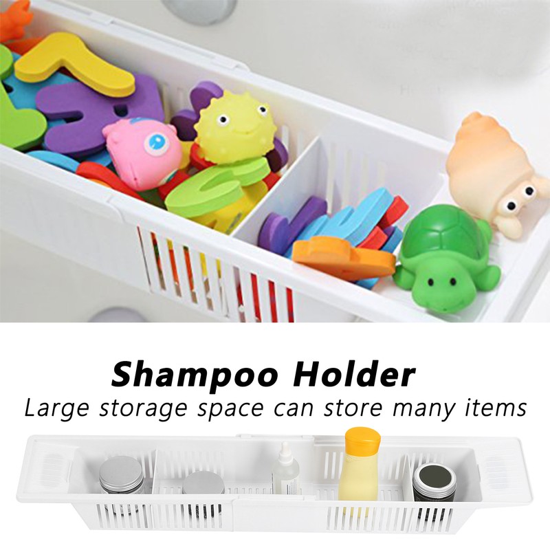 Storage Basket Retractable Bathtub Storage Rack for for Shampoo Shower