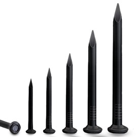 SHUNCHG 100 pcs Masonry Nails, 40mm(1.6 inch) Brick Steel Carbon Steel Point Tip Wall Cement Woodworking Concrete Nails, Galvanised Concrete Black Wall Nails for Wood Masonry Picture Hanging