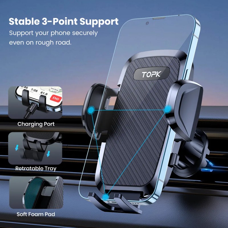 Lxp Soporte Para Celular De Auto 2025 Bloqueo Automático
