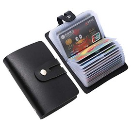 RFID Business Card Organizer,Credit Card Holder Case Keeper Organizer Business,Single Side Soft PU Leather with RFID Protection 26 Card Slots Card Holder Case for Men & Women Slim Minimalist (Black)
