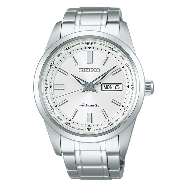 Seiko Selection Men's Mechanical Watch, silver/white, Calendar (Date/Day) function model