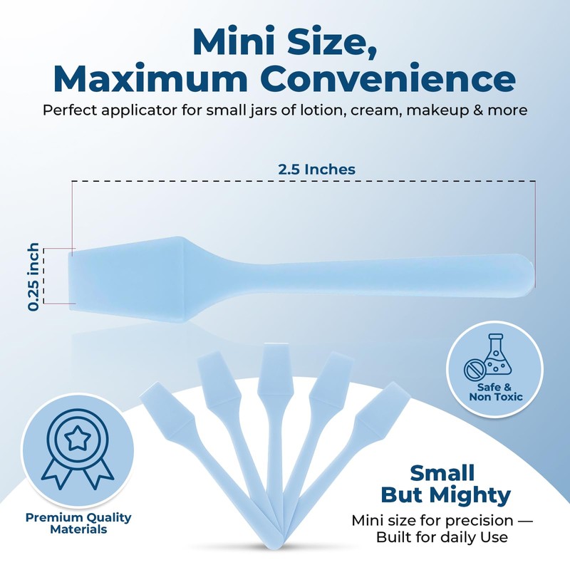 Kopperko Mini Cosmetic Spatula (2.5”, 100 Pack) - Small Plastic