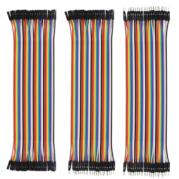 ALMOCN 120PCS Breadboard Jumper Dupont Wire,Multicolored 20cm 40pin Male to