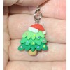 Christmas Tree With Santa Hat Charm Zipper Pull & Keychain