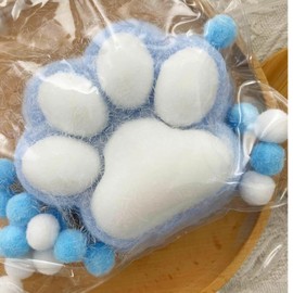 Upgraded Squeeze Toy Paw, Cat Paw Squeeze Soft Silicone Squeeze Paw Stress Relief Fidget Toys for Adults, Party Favor Gift (Blue)