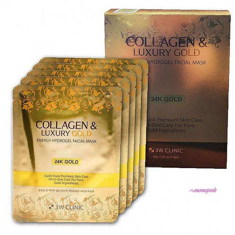 Mimi Shop T 3W Hydrogel Luxury Collagen 5 Sheets Gold