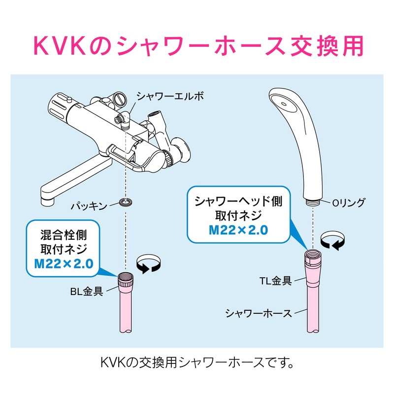 KAKUDAI GA-FK123 Shower Hose for GAONA KVK 4.1 ft (1.45