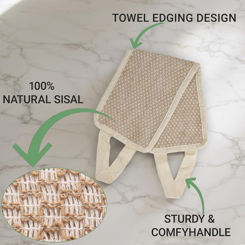 Estropajo de Espalda para Ducha MARRASSA de Yute Natural y