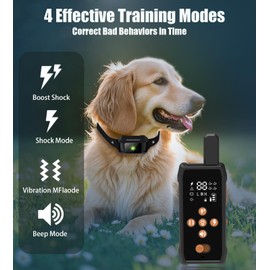 Dog Shock Collar - 4200FT Dog Training Collar with Remote Innovative IPX7 Waterproof with 4 Training Modes,Vibration and Shock,Rechargeable E-Collar for All Breeds