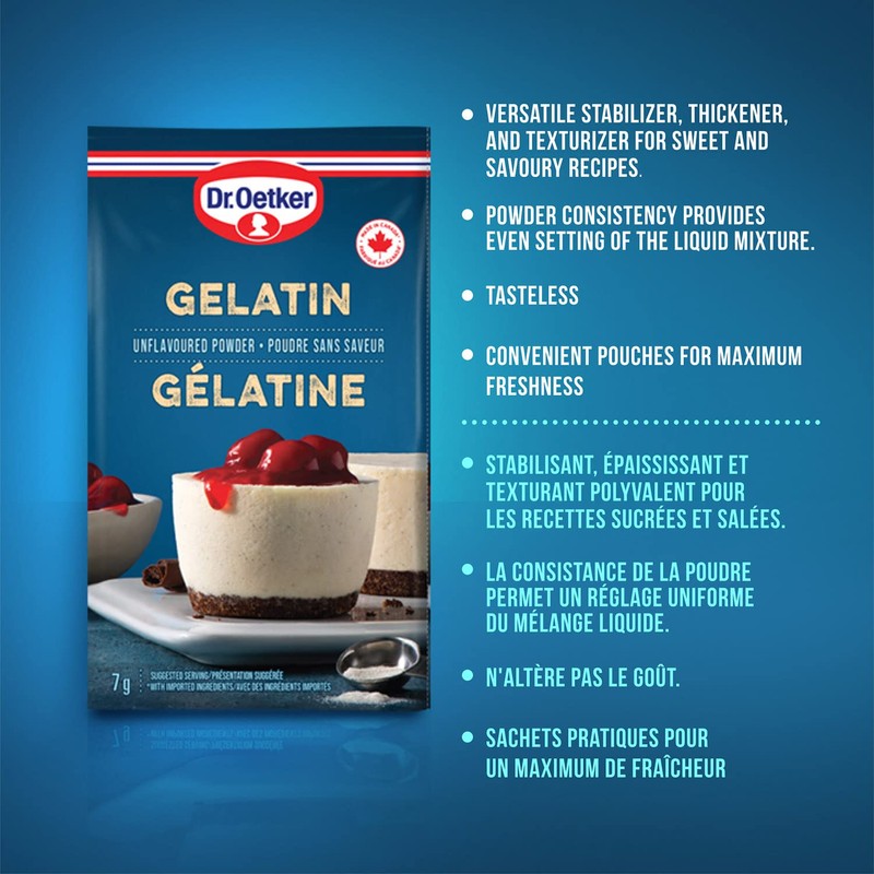 Dr. Oetker Unflavored Gelatin Powder for Cooking and Dessert Baking,