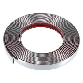 X AUTOHAUX Car Door Edge Guards Strip 15mm Wide 16.4ft 5m Length Silver Tone