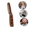 FOMIYES Wooden Folding Beard Comb Pu Case Portable Grooming Tool
