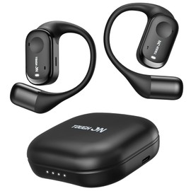 TOUGH ON True Open Ear Earbuds Wireless Bluetooth 5.3 Headphones with Microphone, Earbuds with Earhooks, ENC Noise-Cancellation, 45H Playtime, Long-Lasting Comfort, Crystal-Clear Calls for Driving/Gym