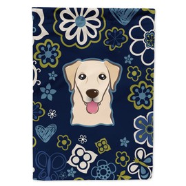 Caroline's Treasures BB5103GF Blue Flowers Golden Retriever Garden Flag Mailbox Flag Decorative Yard Flag Banner Outside Patio Artwork Yard Flower Beds, Garden Size, Multicolor