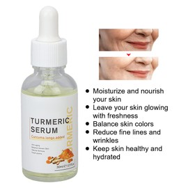 30 ml Turmeric Skin Serum, Brightening Skin Colour, Reduces Wrinkles Face Skin Care Serum, Organic Acne Treatment, Clear Skin Tone, Hydrates Dull and Dry Skin