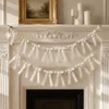2Strings 16Pcs Ivory White Bow Garland Banner Pre-Strung Satin Ribbon