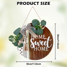 Welcome Sign Front Door, Welcome Wreaths Home Sweet Home, Door Decoration, Front Door Wreath, Front Door Decoration, Wooden Sign Wreath, Welcome Door Sign for Farmhouse Front Door Porch