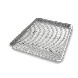 USA Pan Half Sheet Baking Pan and Bakeable Nonstick Cooling Rack, Metal