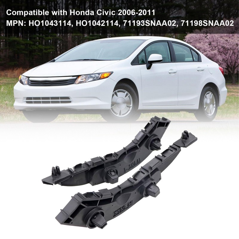 SecosAutoparts Par de soportes de parachoques delantero compatibles con Honda