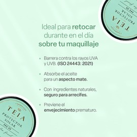 Teia cosméticos, Protector facial en polvo 30FPS 100% mineral… (Bronceado)