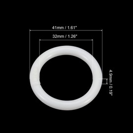 PATIKIL 1.6" OD 1.3" ID Loose Leaf Rings, 25 Pack Binder Ring Plastic for Book DIY Scrapbook Notebook Photo Album, White