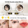 IMIKONA 9" Wall Mounted Lighted Makeup Mirror,4000mAh Rechargeable Double Sided