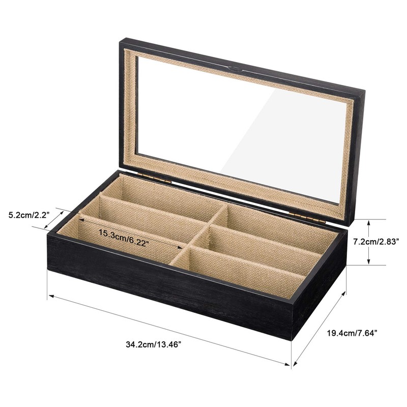 SRIWATANA Sunglasses Organizer Box, Christmas Gift, 6 Slot Eyeglasses Display