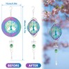 Stainless Steel Hanging Wind Spinner, 3D Rotating Wind Chimes, Tree