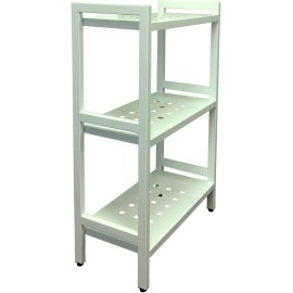 Anthology Spa Asta 3-Tier Free Standing Rectangular Bathroom Storage Shelf Rack Light Sage