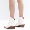 GLOBALWIN Women's White Cowboy Boots Cowgirl Ankle Booties For Women