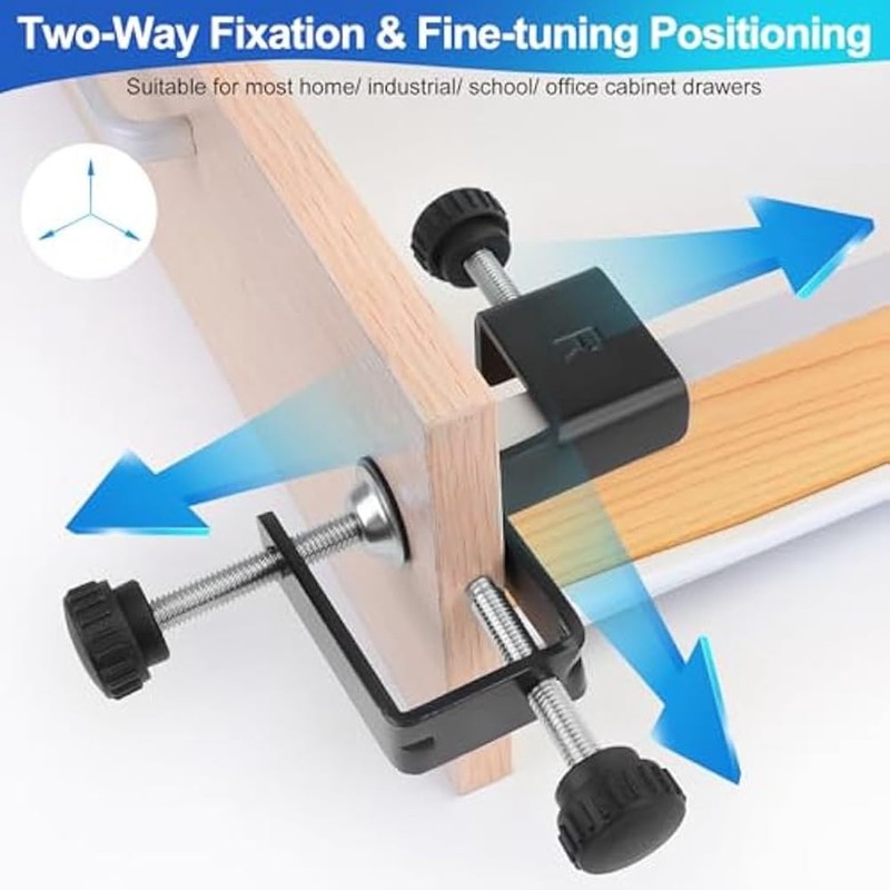 Aswalling 2Pcs Drawer Front Mounting Clips,Cabinet Drawer Installation Clamps Hardware