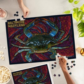 Lantern Press 1000 Piece Jigsaw Puzzle, Baltimore, Maryland, Blue Crab, Mosaic