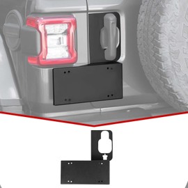 JeCar Tailgate Handle License Plate Holder Rear License Mounting Bracket Fit for Jeep Wrangler 2018-2024 JL JLU, Black
