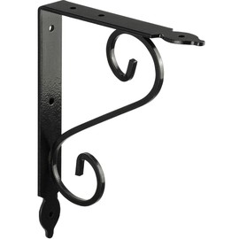 Gedotec Ornamental Console Heavy Duty Metal Heavy Duty Support | Smithy | Depth: 240 mm | Shelf Support Load 15 kg | Forged Steel Antique Black | 1 Piece Shelf Bracket in Country House Style