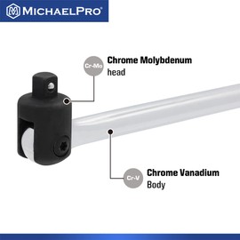MichaelPro 1/2-Inch Drive x 30-Inch Extension Breaker Bar, Premium Cr-V Steel | MP007007