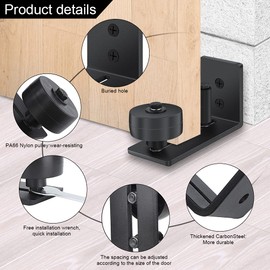 UNIESTT Sliding door system running rail 2, floor guide, sliding door, 8-in-1 adjustable floor roller guide with screws, 8 possible variants for all stable doors, perfect for all sliding doors