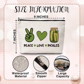 Peace Love Pickles Cosmetic Bag, Just A Girl Who Loves Pickles Travel Makeup Bag, Pickle Gifts for Pickle Lovers, Small Unique Makeup Bag, Birthday Gifts for Teen Girls Women Friends -20
