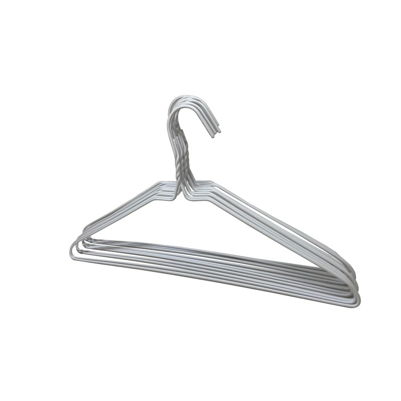 White Vinyl Coated Drip Dry Wire Hanger 10PC