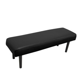 ACOFRR Waterproof Dining Bench Cover, Removable Stretch PU Bench Bench Seat Protector Slipcover Ottman Cover for Living Room, Bedroom, Kitchen (Black)