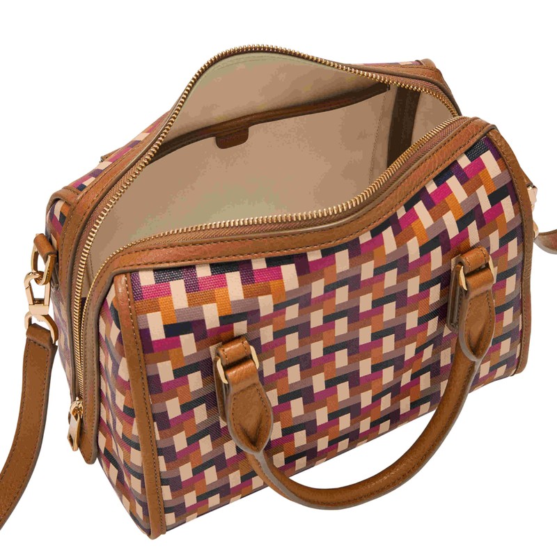 Fossil Williamson Satchel, Woven Multi Print