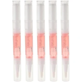 Lápiz de Aceite para Cutículas Nutritivo Portátil para Uñas Diseño Plástico, Adecuado para Reparación y Cuidado de Cutículas, Paquete de 5 Piezas