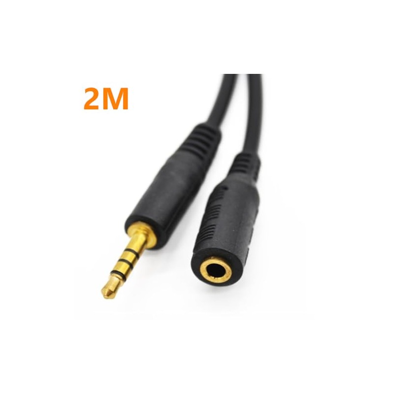 REY 3.5mm Male to Female 4 Pin Audio and Microphone