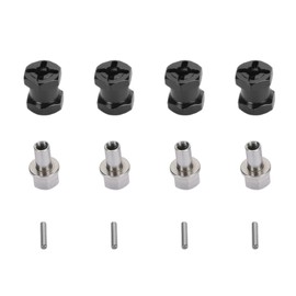 4PCS RC Wheel Hex Spacers 12mm Dia 15mm Length Hex Hub Extenssion with Metal Locking Lug Nut and Lock Pins for RC Cars Black