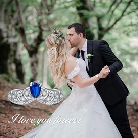 PEIMKO Sterling Silver Princess Crown Ring Cubic Zirconia Queen Rings Gift for Women Friend