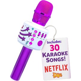 Move2Play Bluetooth & 30 Famous Songs Kids Karaoke Microphone, Gift for Girls Age 4 5 6 7 8 Years Olds