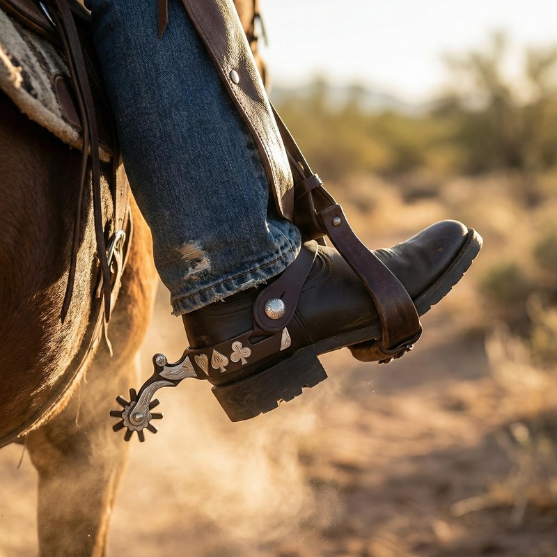 Suohanfei 2PCS Horse Spurs for Cowboy Boots with Spur Straps,