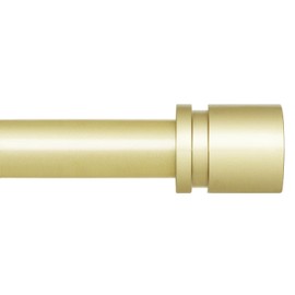 Byondeth Curtain Rods for Windows 16 to 144 Inches Adjustable Length 1 Inch Diameter Window Curtain Rod with Aluminium Finials, Warm Gold