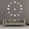 King Live Large DIY Elephant Wall Clock Mirror Effect Wall