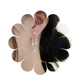 Yheakne Boho Crystal Drop Dangle Earrings Gold Crystal Ear Jacket Earrings Vintage Dangle Crystal Tassel Earrings Double Way Front Back Earrings Jewellery for Women and Girls Gifts