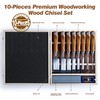10 Pieces Wood Chisel Set, 1/4"~2" Woodworking Chisel Kit with
